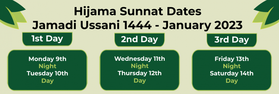 Hijama Jamadus Sani 1444 January 2023 Karachi